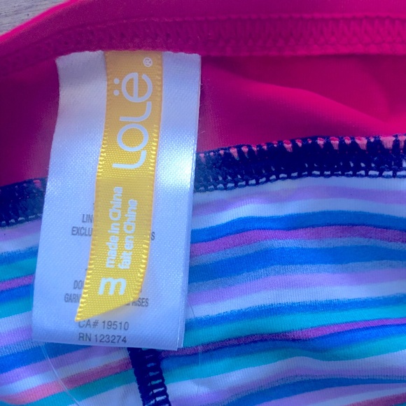 Brand new Lolë Two-piece bathing suit white, blue, pink, size medium - Picture 4 of 6